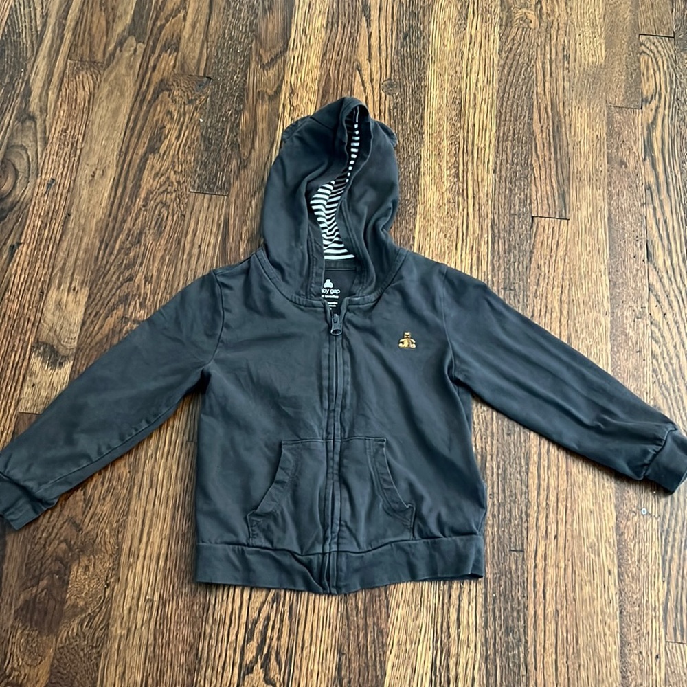 Baby gap zip up bear hoodie. Dark Grey. Size 18-24 months.